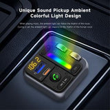 MT04 bil Bluetooth-adapter FM-sender HiFi musik MP3-afspiller Type-C + USB biloplader