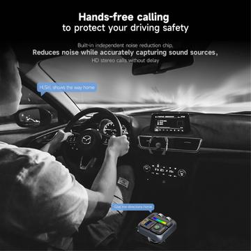 MT04 bil Bluetooth-adapter FM-sender HiFi musik MP3-afspiller Type-C + USB biloplader