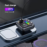 MT04 bil Bluetooth-adapter FM-sender HiFi musik MP3-afspiller Type-C + USB biloplader