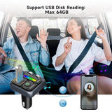 MT04 bil Bluetooth-adapter FM-sender HiFi musik MP3-afspiller Type-C + USB biloplader
