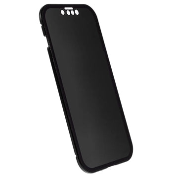 iPhone 15 Magnetisk Cover med Privatlivssikret Hærdet Glas - Sort
