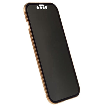 iPhone 15 Magnetisk Cover med Privatlivssikret Hærdet Glas - Guld