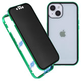 iPhone 15 Plus Magnetisk Cover med Privatlivssikret Hærdet Glas - Grøn