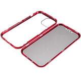 iPhone 15 Plus Magnetisk Cover med Privatlivssikret Hærdet Glas - Rød