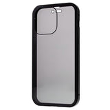 iPhone 15 Pro Magnetisk Cover med Privatlivssikret Hærdet Glas - Sort