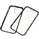 iPhone 15 Pro Magnetisk Cover med Privatlivssikret Hærdet Glas - Sort