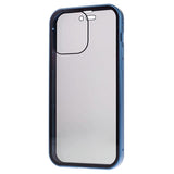 iPhone 15 Pro Magnetisk Cover med Privatlivssikret Hærdet Glas - Blå