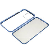 iPhone 15 Pro Magnetisk Cover med Privatlivssikret Hærdet Glas - Blå