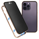 iPhone 15 Pro Max Magnetisk Cover med Privatlivssikret Hærdet Glas - Guld
