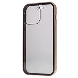 iPhone 15 Pro Max Magnetisk Cover med Privatlivssikret Hærdet Glas - Guld