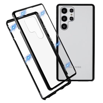 Samsung Galaxy S22 Ultra 5G Magnetisk Cover med Hærdet Glas - Sort