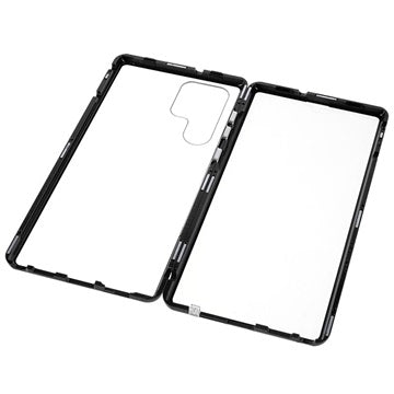 Samsung Galaxy S22 Ultra 5G Magnetisk Cover med Hærdet Glas - Sort