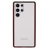 Samsung Galaxy S22 Ultra 5G Magnetisk Cover med Hærdet Glas - Rød
