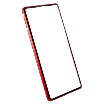 Samsung Galaxy S22 Ultra 5G Magnetisk Cover med Hærdet Glas - Rød