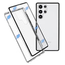 Samsung Galaxy S22 Ultra 5G Magnetisk Cover med Hærdet Glas - Sølv