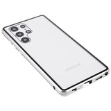 Samsung Galaxy S22 Ultra 5G Magnetisk Cover med Hærdet Glas - Sølv