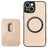 iPhone 15 Magnetisk Cover med Kortholder - Karbonfiber - Kaki