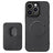 iPhone 15 Pro Magnetisk Cover med Kortholder - Karbonfiber - Sort