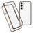 Samsung Galaxy S22 5G Magnetisk Cover med Hærdet Glas - Guld