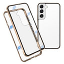 Samsung Galaxy S22 5G Magnetisk Cover med Hærdet Glas - Guld