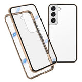 Samsung Galaxy S22 5G Magnetisk Cover med Hærdet Glas - Guld
