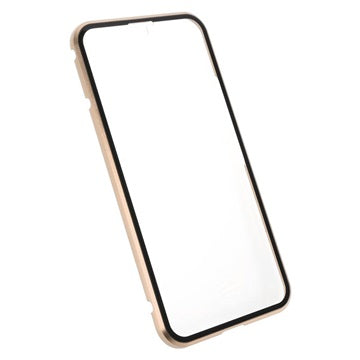 Samsung Galaxy S22 5G Magnetisk Cover med Hærdet Glas - Guld