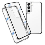 Samsung Galaxy S22 5G Magnetisk Cover med Hærdet Glas - Sølv