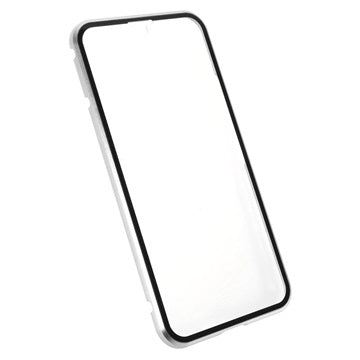 Samsung Galaxy S22 5G Magnetisk Cover med Hærdet Glas - Sølv