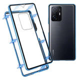 Xiaomi 11T/11T Pro Magnetisk Cover med Hærdet Glas - Blå