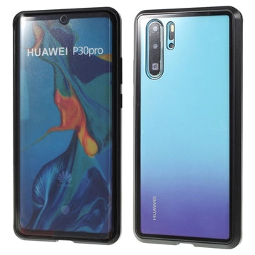 Huawei P30 Pro Magnetisk Cover med Hærdet Glas - Sort