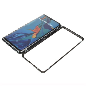 Huawei P30 Pro Magnetisk Cover med Hærdet Glas - Sort