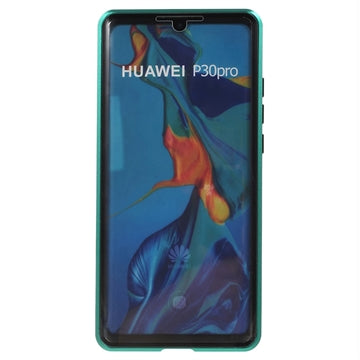 Huawei P30 Pro Magnetisk Cover med Hærdet Glas - Grøn