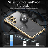 Samsung Galaxy S23 Ultra 5G Magnetisk Cover med Hærdet Glas - Privatliv - Guld