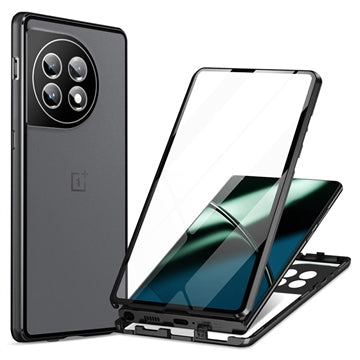OnePlus 11 Magnetisk Cover med Hærdet Glas - Sort