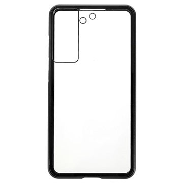 Samsung Galaxy S21 FE 5G Magnetisk Cover med Hærdet Glas - Sort