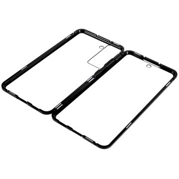 Samsung Galaxy S21 FE 5G Magnetisk Cover med Hærdet Glas - Sort