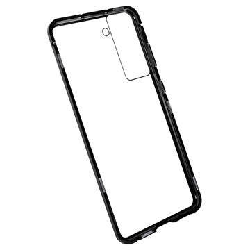 Samsung Galaxy S21 FE 5G Magnetisk Cover med Hærdet Glas - Sort