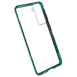 Samsung Galaxy S21 FE 5G Magnetisk Cover med Hærdet Glas - Blå