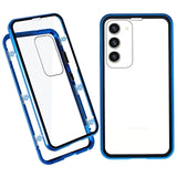 Samsung Galaxy S23 5G Magnetisk Cover med Hærdet Glas - Blå
