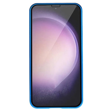 Samsung Galaxy S23 5G Magnetisk Cover med Hærdet Glas - Blå