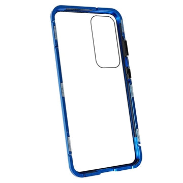 Samsung Galaxy S23 5G Magnetisk Cover med Hærdet Glas - Blå