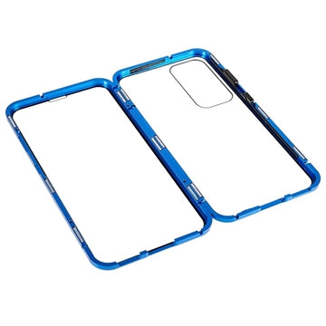 Samsung Galaxy S23 5G Magnetisk Cover med Hærdet Glas - Blå