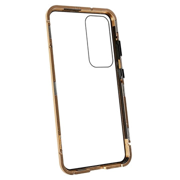 Samsung Galaxy S23 5G Magnetisk Cover med Hærdet Glas - Guld