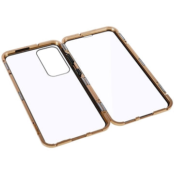 Samsung Galaxy S23 5G Magnetisk Cover med Hærdet Glas - Guld