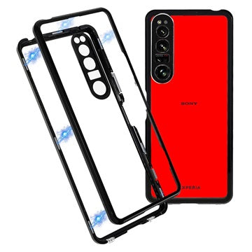 Sony Xperia 1 IV Magnetisk Cover med Hærdet Glas - Sort
