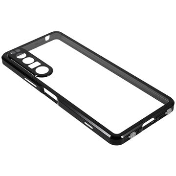 Sony Xperia 1 IV Magnetisk Cover med Hærdet Glas - Sort