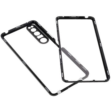 Sony Xperia 1 IV Magnetisk Cover med Hærdet Glas - Sort