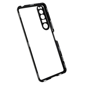 Sony Xperia 1 IV Magnetisk Cover med Hærdet Glas - Sort