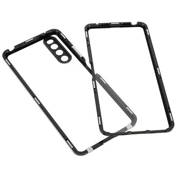 Sony Xperia 10 IV Magnetisk Cover med Hærdet Glas - Sort