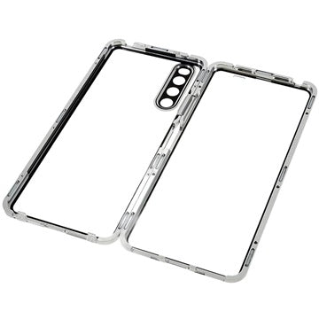 Sony Xperia 10 IV Magnetisk Cover med Hærdet Glas - Sølv